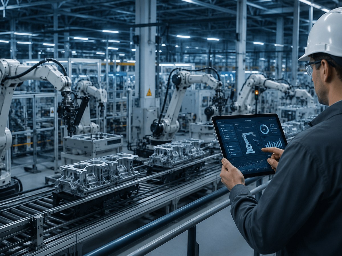 Modern automated factory floor